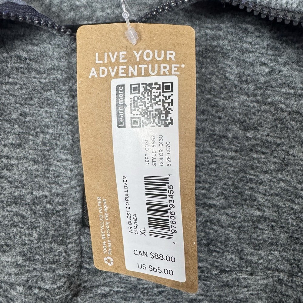 Eddie Bauer Quest 2.0 1/4 Zip Fleece Pullover Womens XL Heather Grey Charcoal - Picture 3 of 7